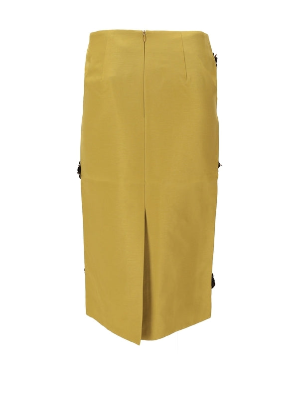 shushu/tong Flower-Detail Green Skirt