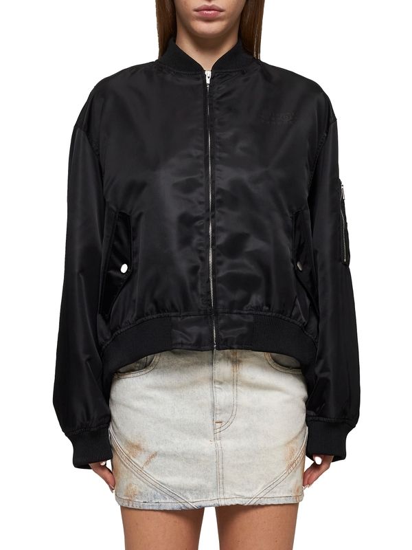 Back Stitch Nylon Bomber Jacket