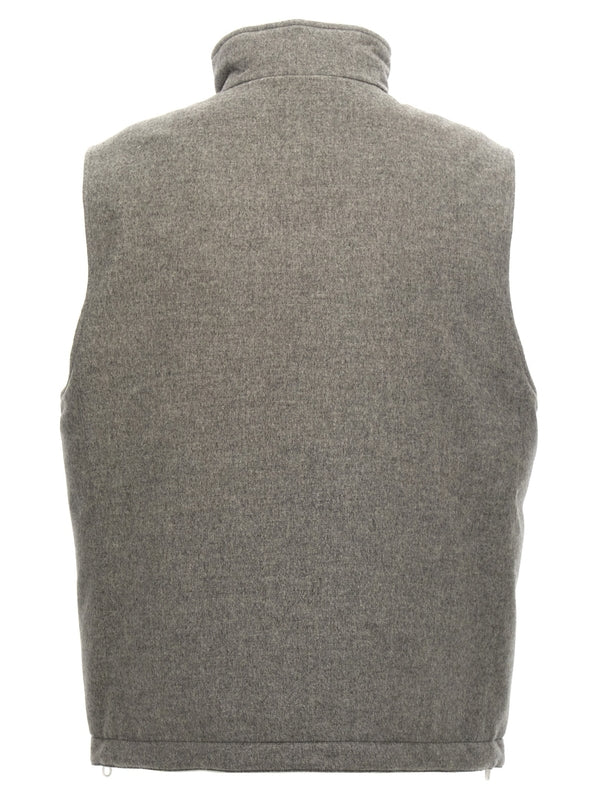 Highneck Cashmere Padding Vest