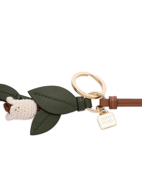 Trick Flower Leather Keyring