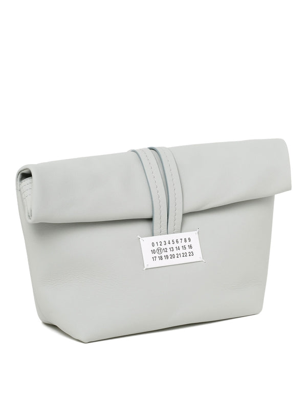 Number Logo Leather Clutch Bag