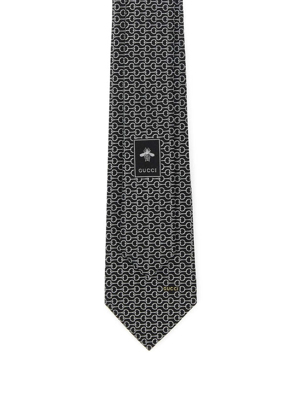 Horsebit Jacquard Silk Tie