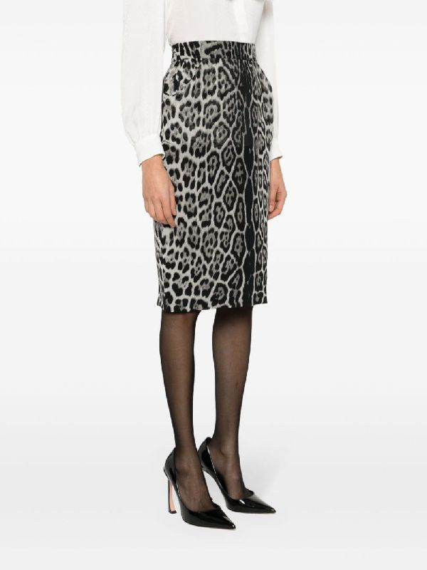 Leopard Printing Silk Skirt