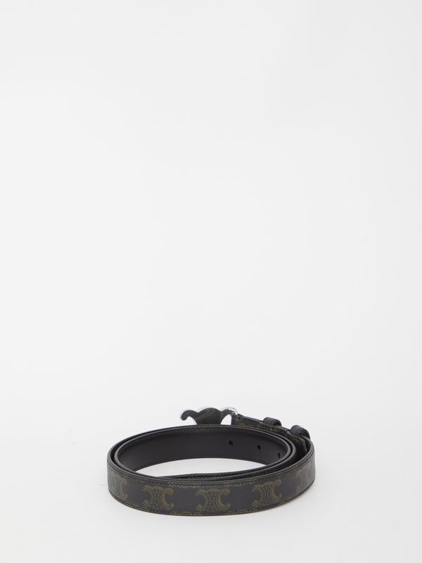 Triomphe Buckle Leather Belt