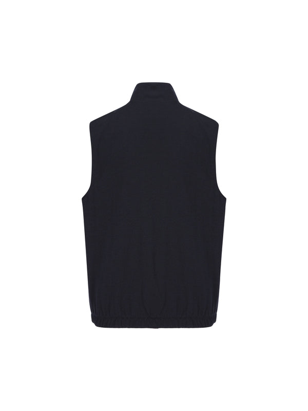 Reversible High-neck Wool Nylon Zip-up
  Vest