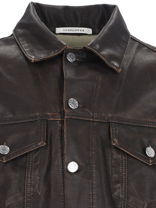 Faux Leather Trucker Jacket