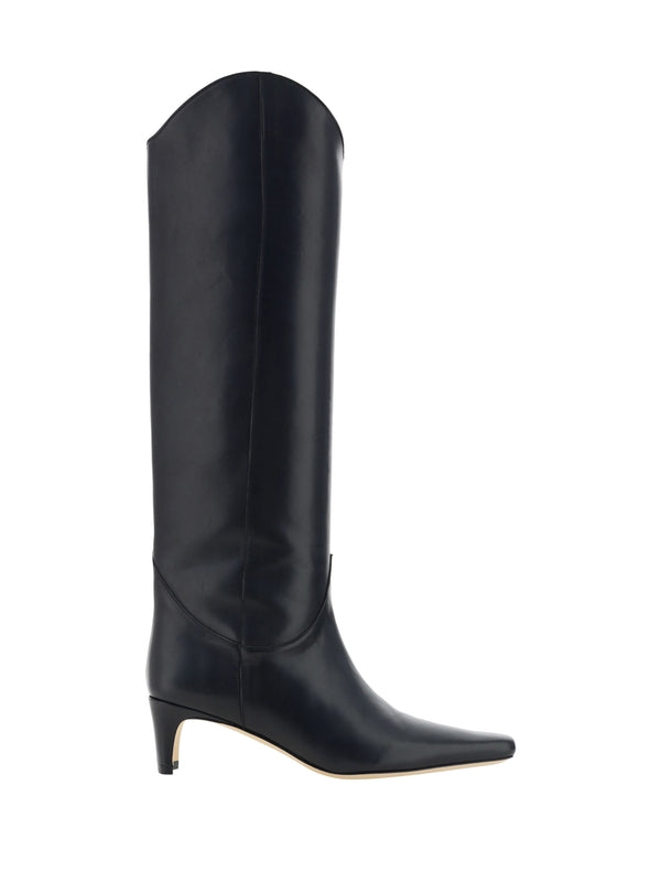 Wally Smooth Leather High Boots Heel