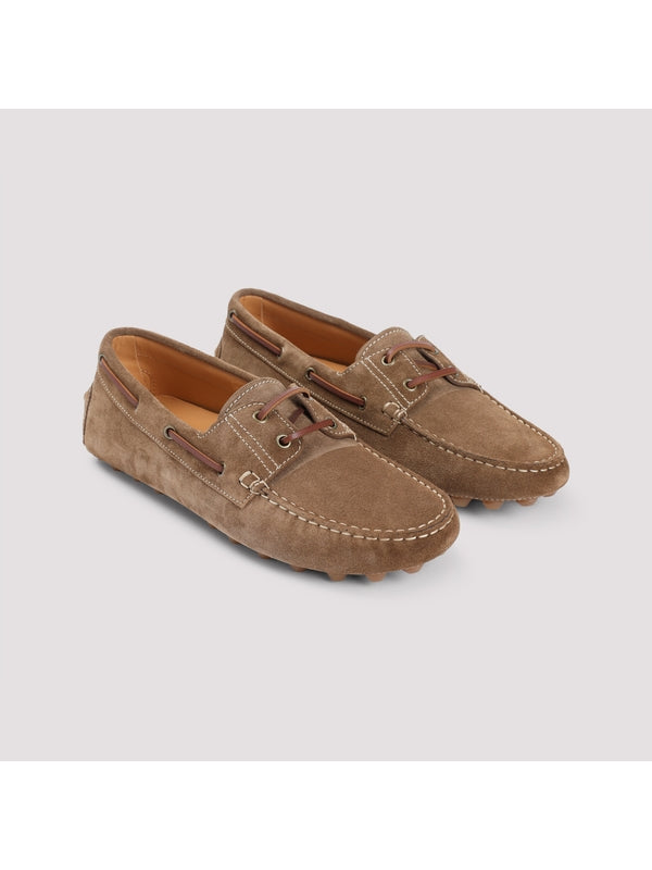 Stitch Detail Suede Boat Shoes