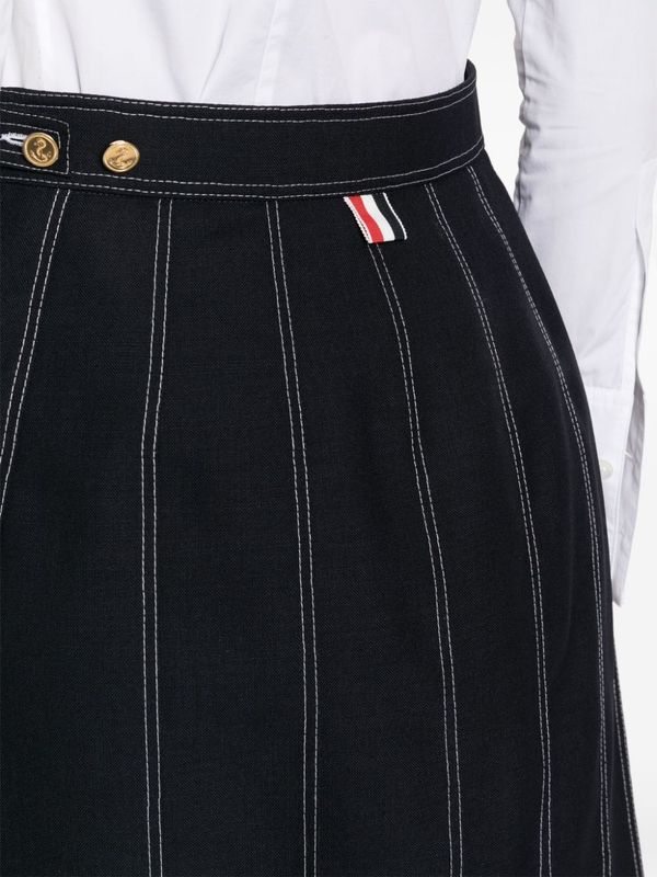 RWB Stitch Pleated Wool Skirt