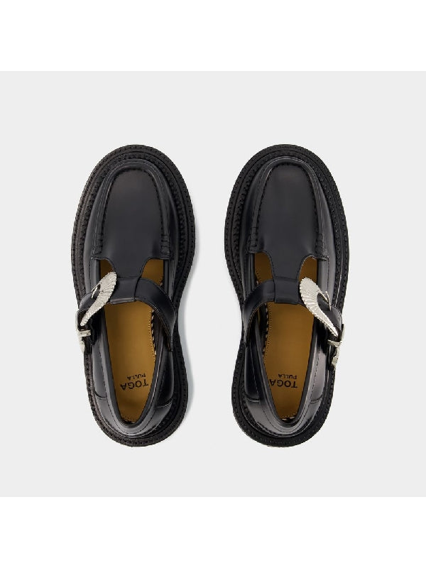 Buckle Strap Leather Loafer