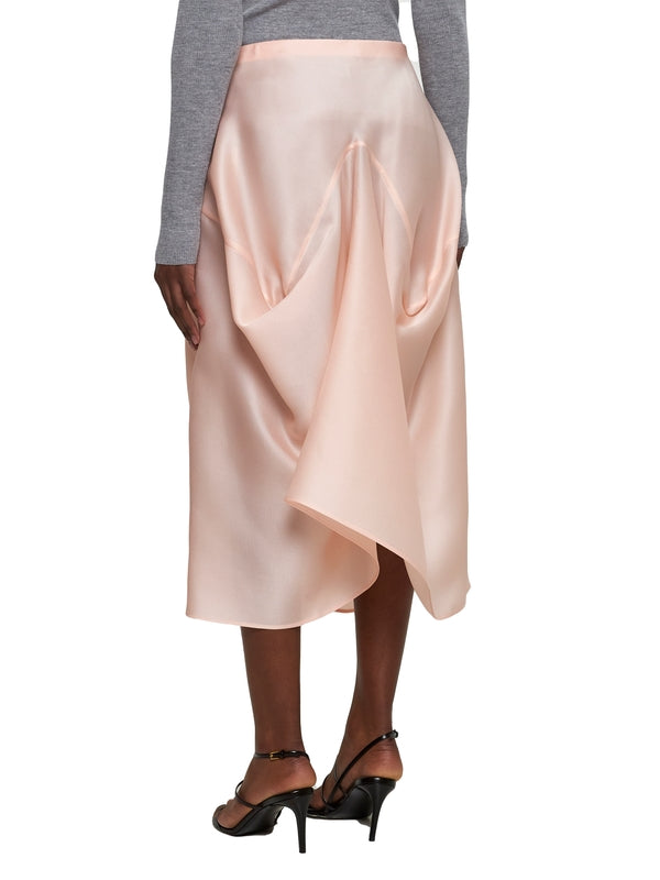 Pink Drape Silk Skirt