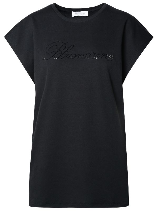 Rhinestone Logo Cotton T-shirt