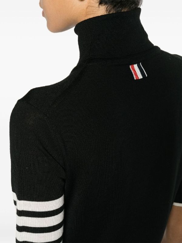 4-Bar Armband Turtleneck Short
  Sleeve Knit