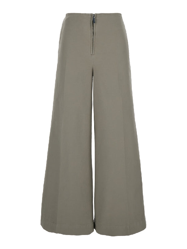 Zipper Detail Wide Pants