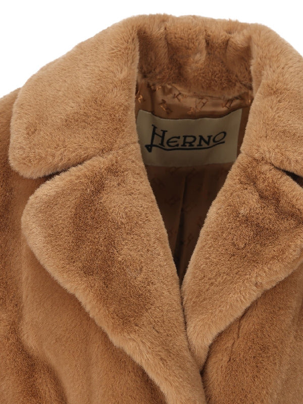 Belted Shearling Coat