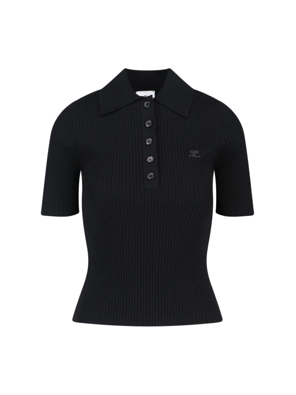 Courrèges - Logo Patch Rib Polo Shirt - Jente