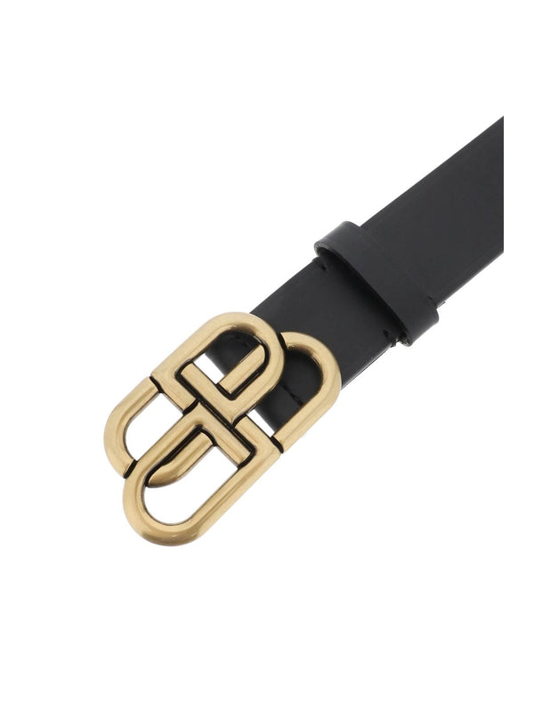 Bb Logo Buckle Leather Belt