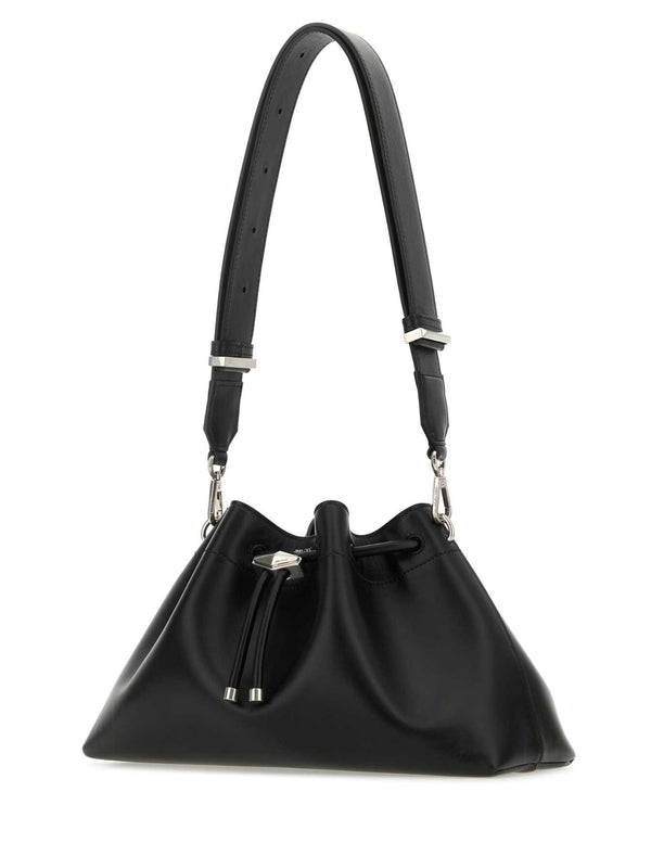 Black Leather Bucket Bag