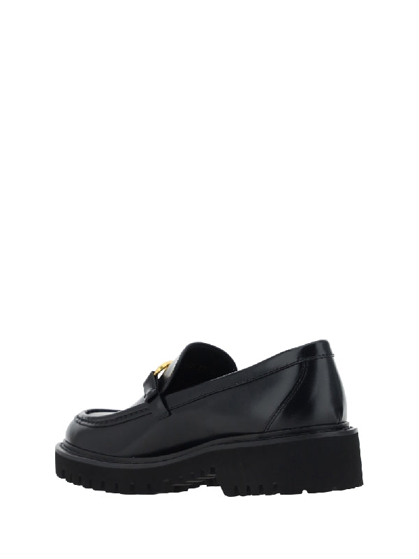 V Logo Calfskin Loafers