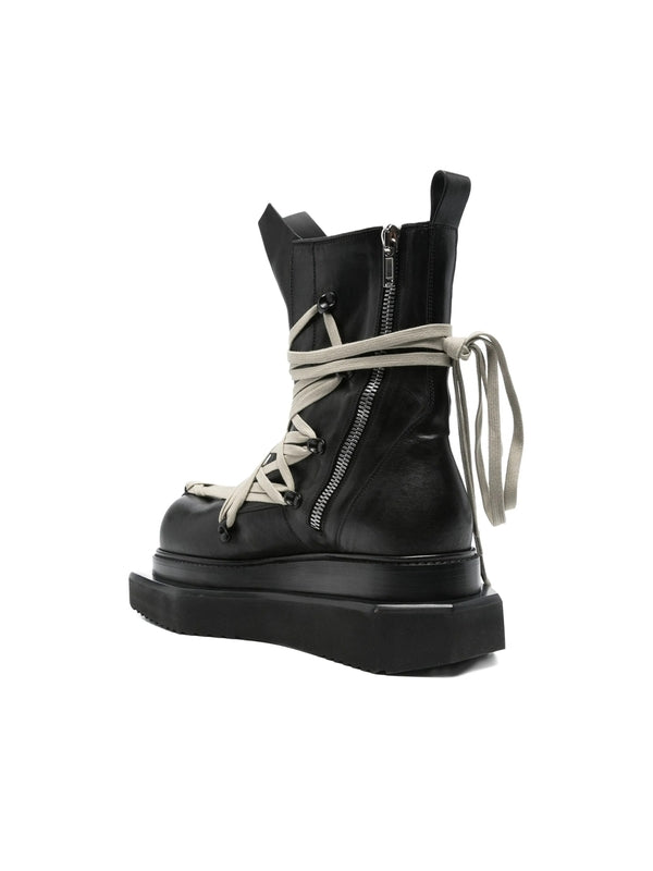 Rick Owens Black Lace-Up Boots