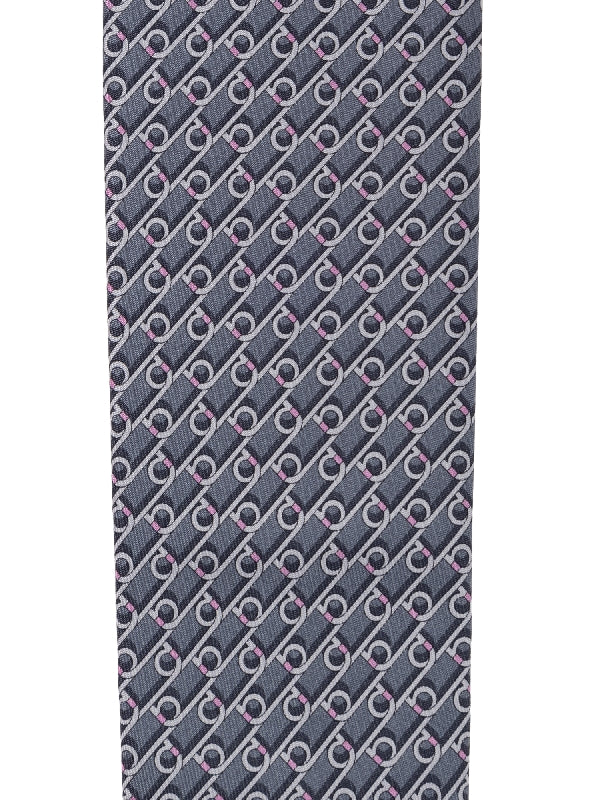 All-Over Gancini Logo Silk Tie