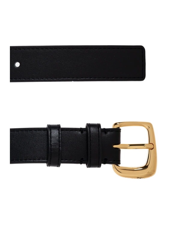 Gold Buckle Leather Belt