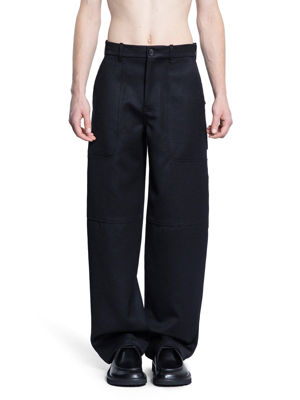 Logo Patch Cargo Wool Pants