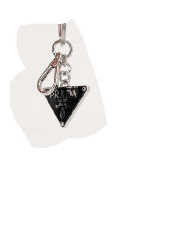 Triangle Logo Charm Key Ring