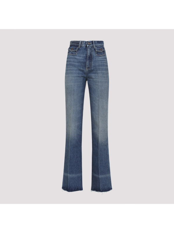 Back Logo Patch Denim Pants