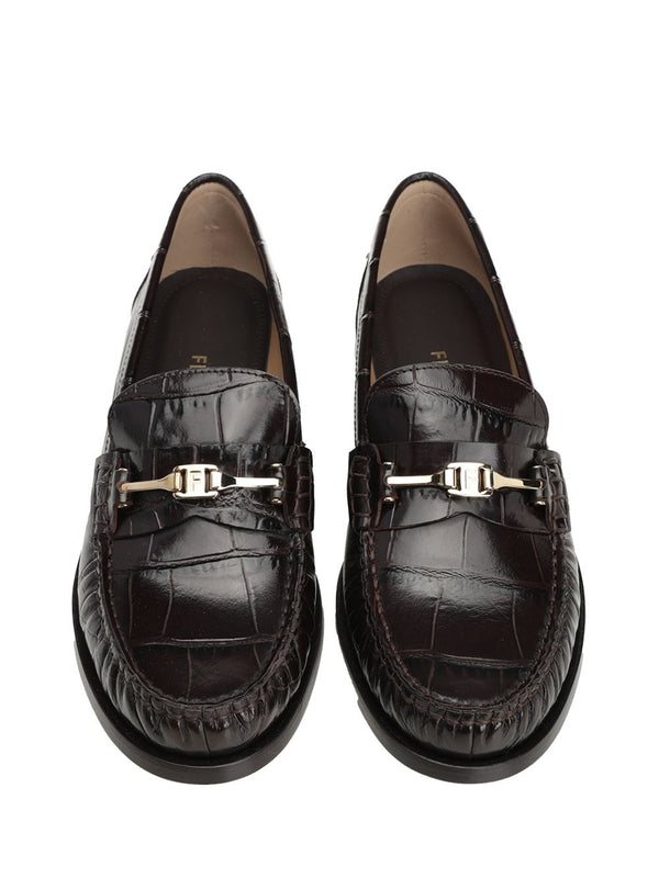 Vara Croc-effect Leather Loafers