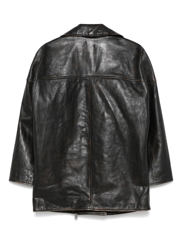 Long Leather Biker Jacket