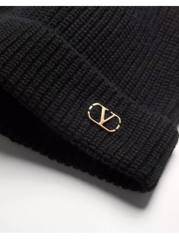 V Logo Cashmere Beanie