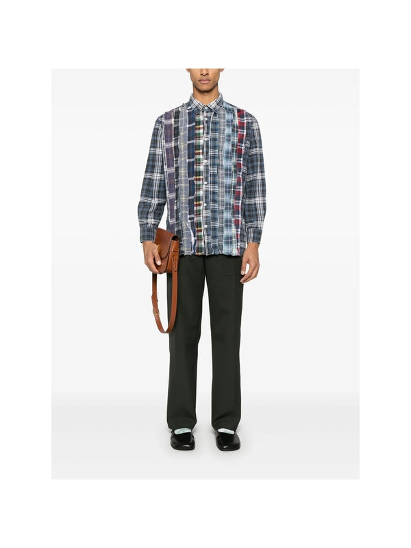 Patchwork Check Pattern Cotton Shirt