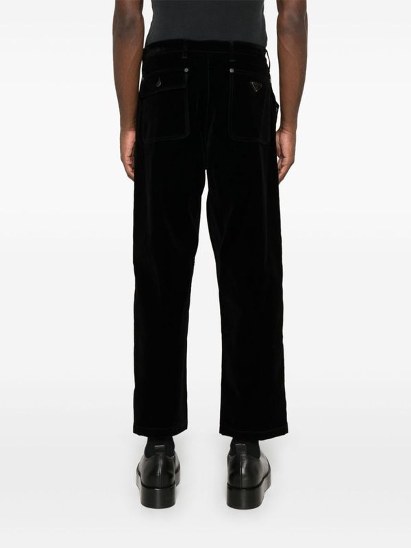 Back Triangle Logo Velvet Pants