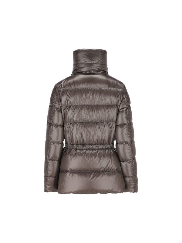 Brown High-neck Nylon Padded Jacket