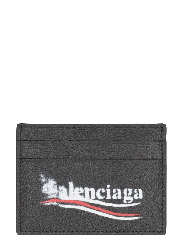 Stencil Logo Leather Card Wallet