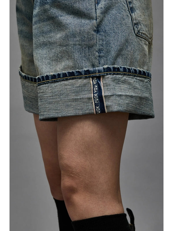 Logo Patch Denim Shorts