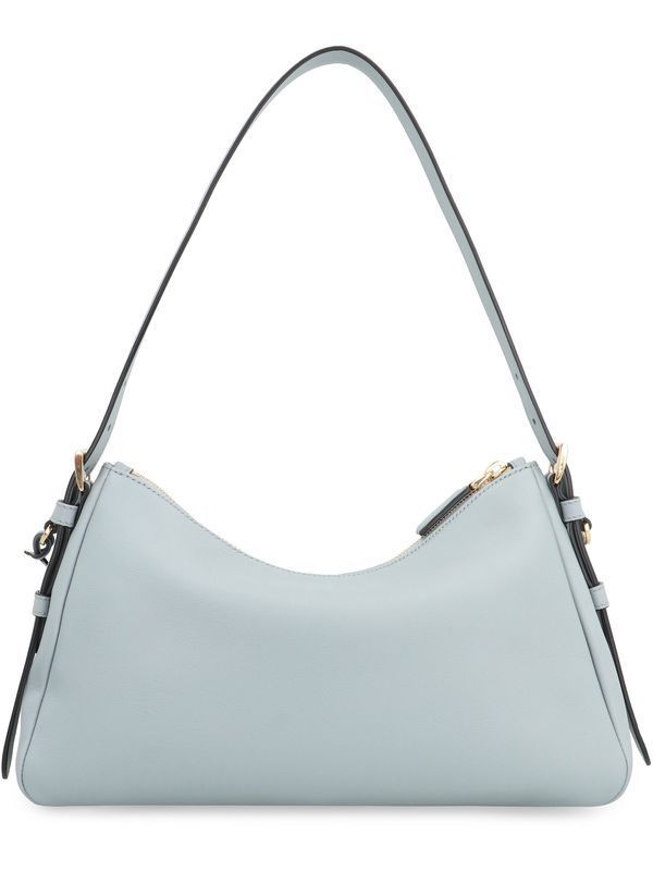 AIMEE Triangle Logo Leather Medium Shoulder Bag