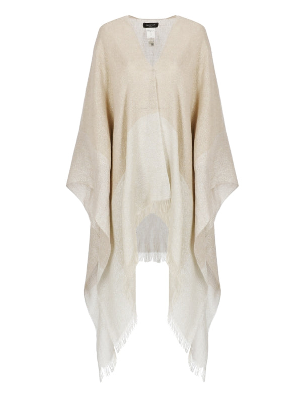 Fringe Detail Linen Blend Cape