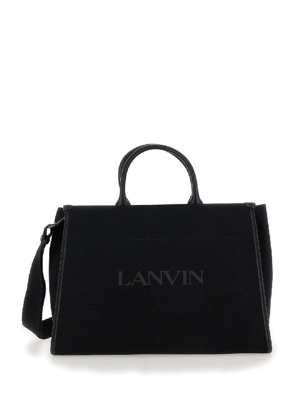 Black Logo Canvas Tote Bag