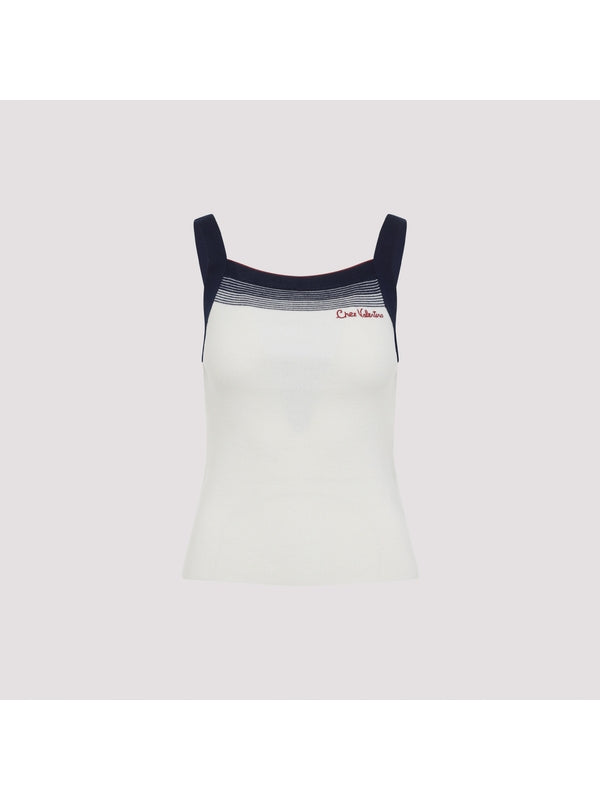 Valentino White Sleeveless Top