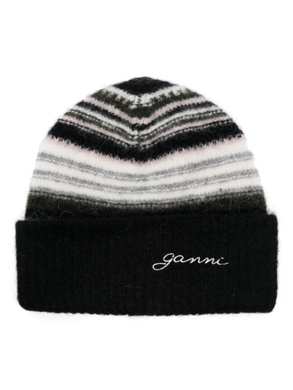 Logo Stripe Turn-Up Beanie