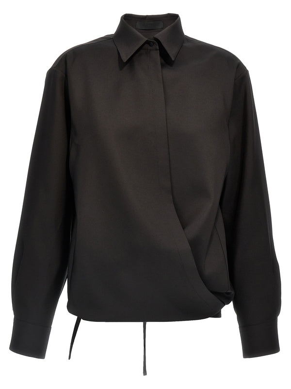 Asymmetric
  Hidden Button Blouse