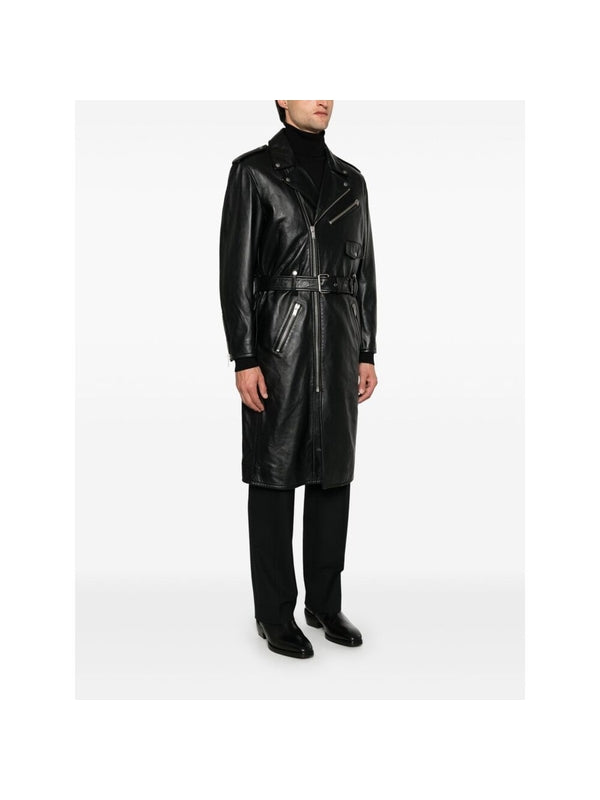 Biker Lambskin Trench Coat