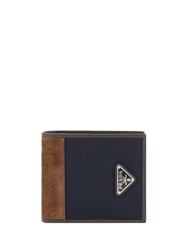 Triangle Logo Suede Panel Wallet