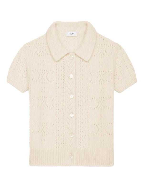 Triomphé Pattern Cashmere Wool Cardigan