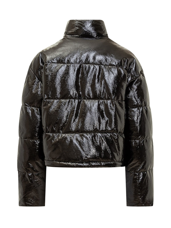 Logo Vinyl High Neck Down Jacket