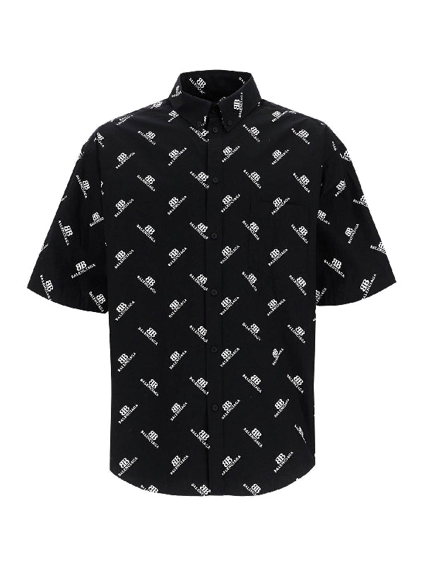 All-over Logo Cotton Short-sleeve
  Shirt - Jente