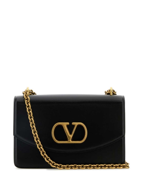 Vain V Logo Leather Shoulder Bag