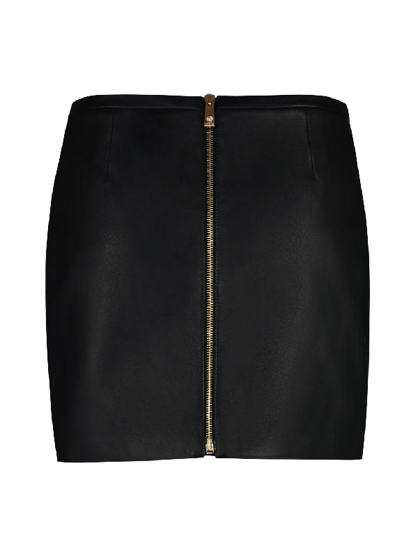 95S Medusa Leather Mini Skirt